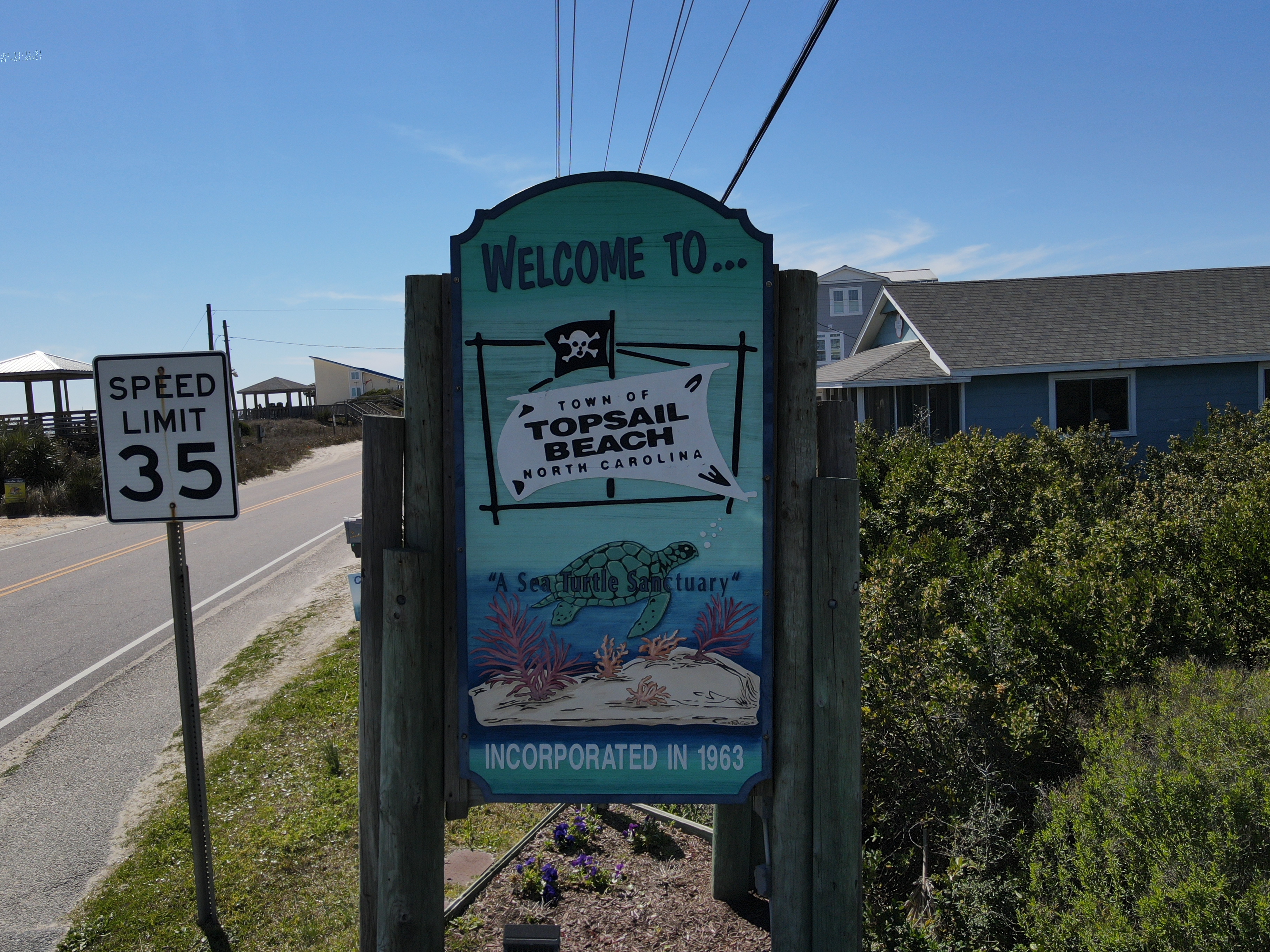 Topsail Beach welcome sign Topsail Beach welcome sign